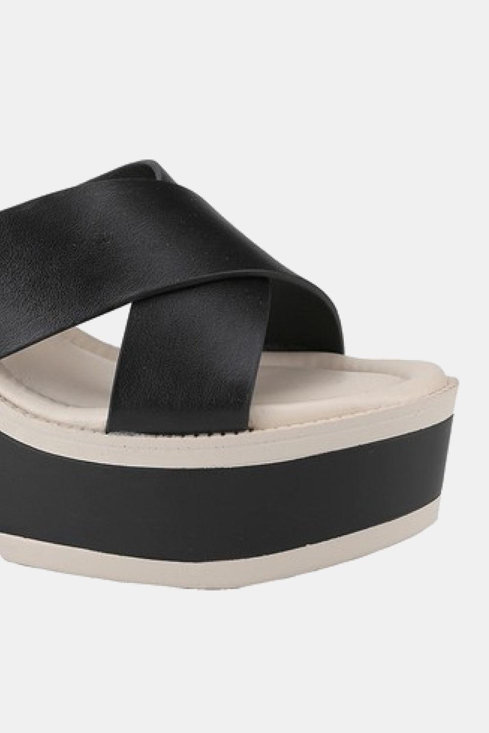 Weeboo Cherish The Moments Contrast Platform Sandals in Black BLUE ZONE PLANET