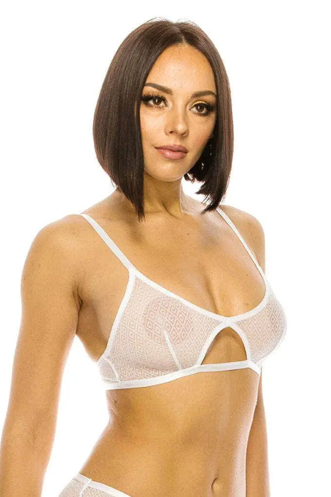 White Lace Triangle Bralette Blue Zone Planet