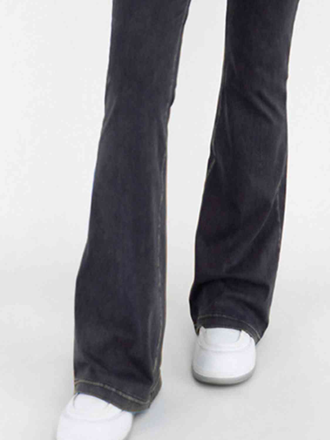 Wide Waistband Bootcut Jeans with Pockets BLUE ZONE PLANET