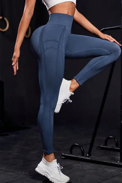 Wide Waistband High Waist Active Leggings BLUE ZONE PLANET