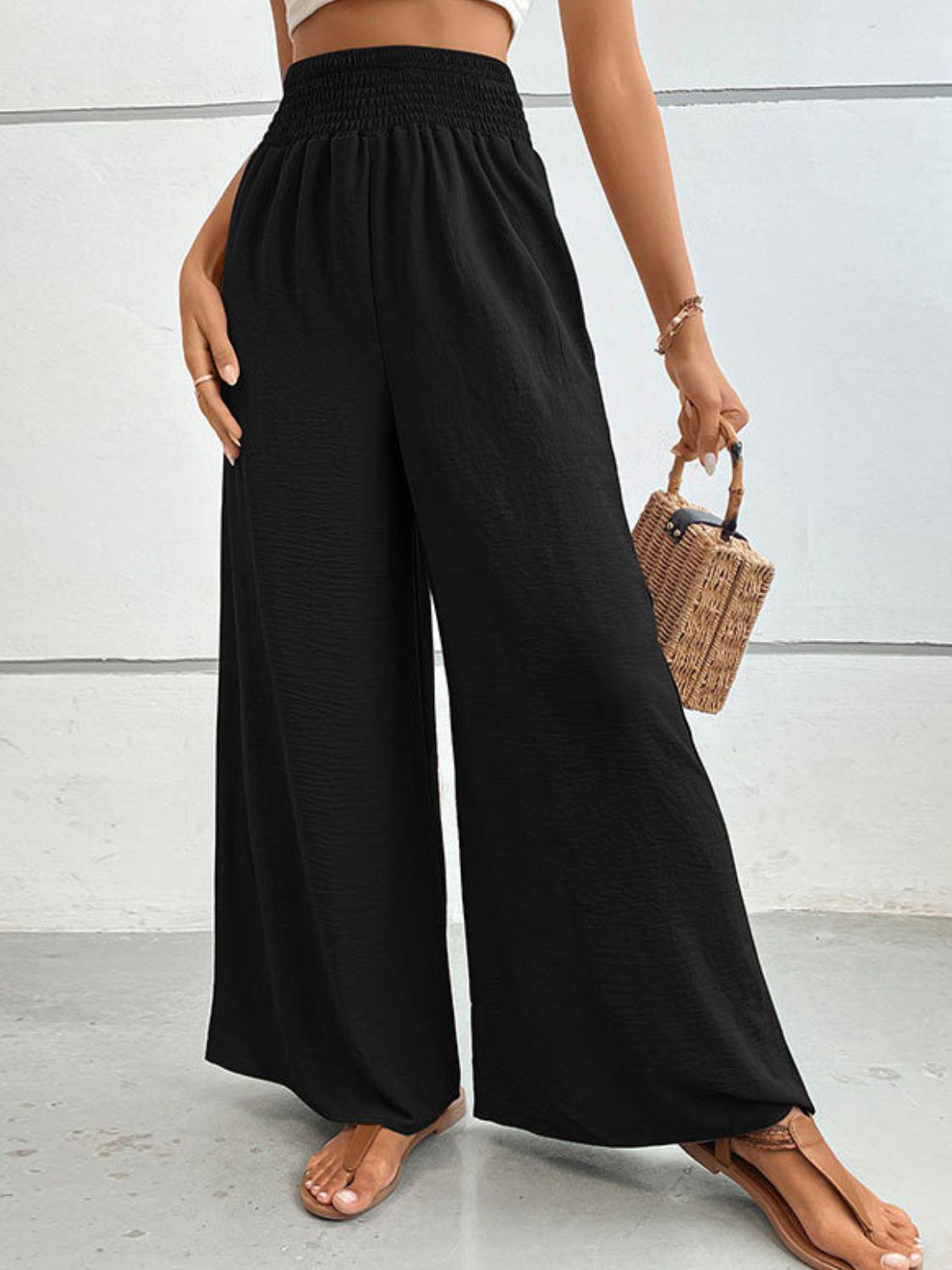 Wide Waistband Relax Fit Long Pants BLUE ZONE PLANET