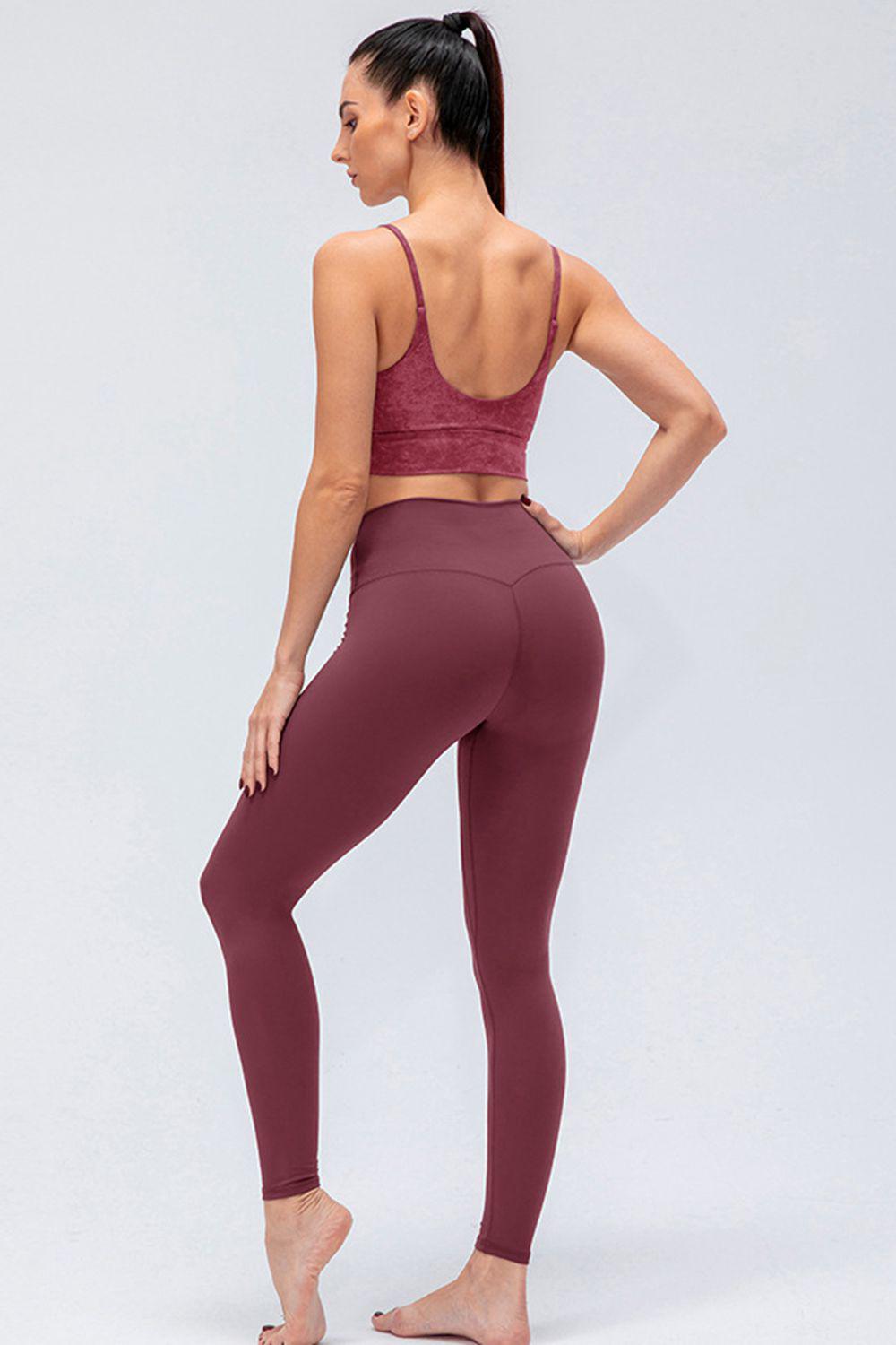 Wide Waistband Slim Fit Active Leggings BLUE ZONE PLANET