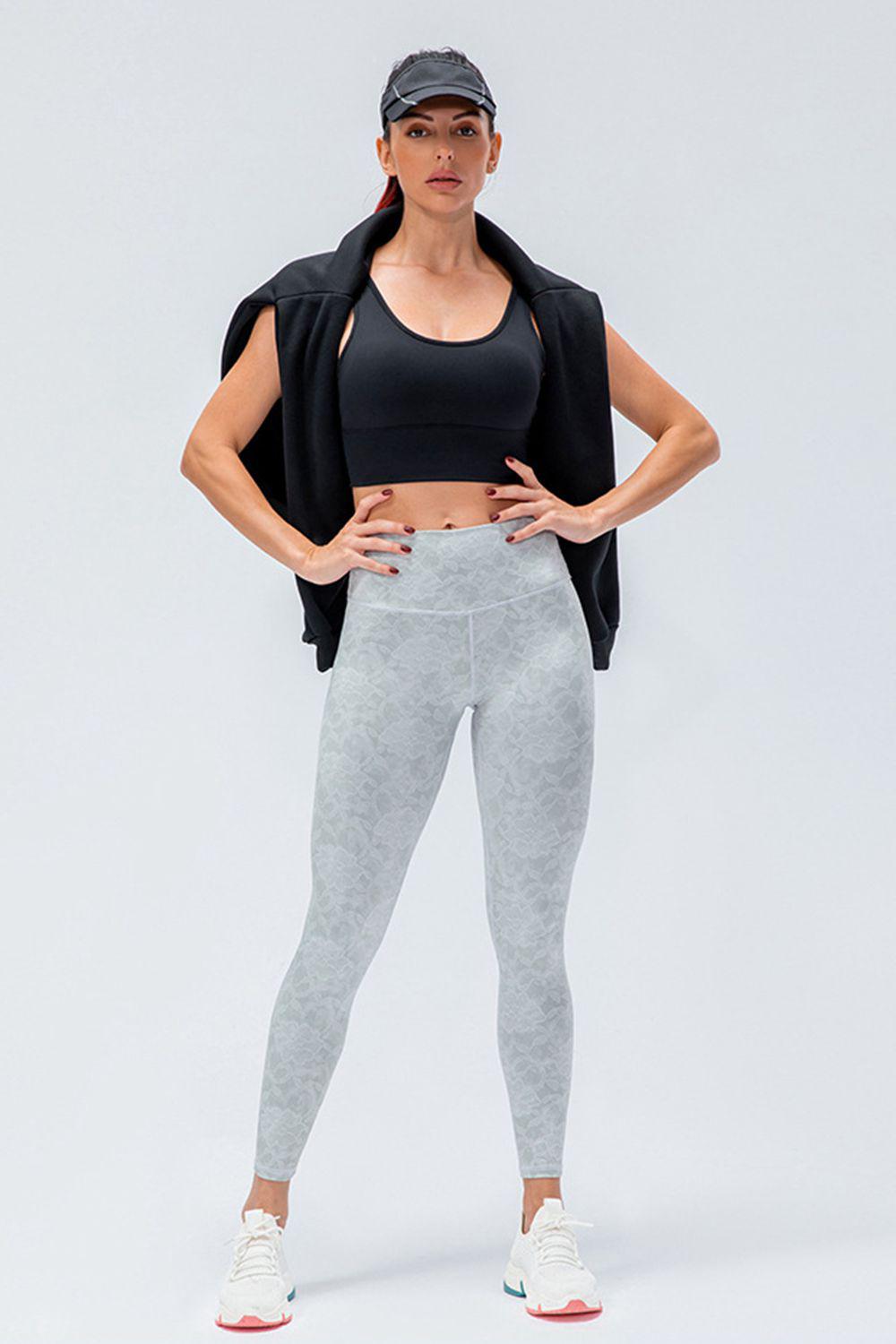 Wide Waistband Slim Fit Active Leggings BLUE ZONE PLANET