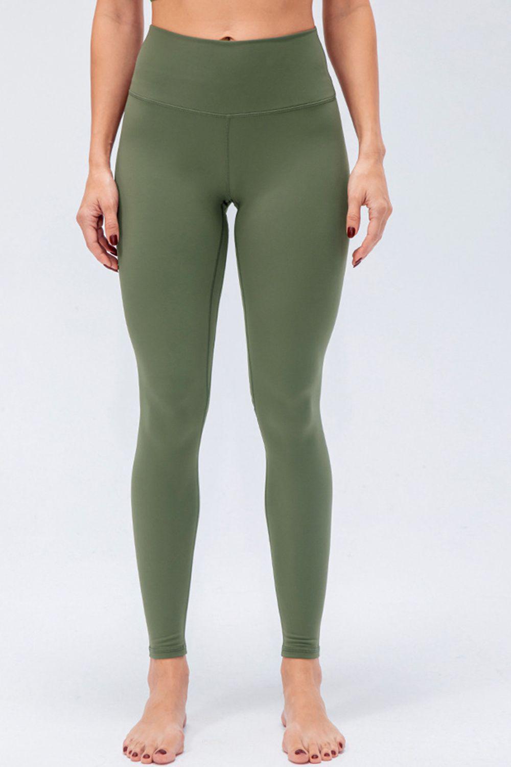 Wide Waistband Slim Fit Active Leggings BLUE ZONE PLANET