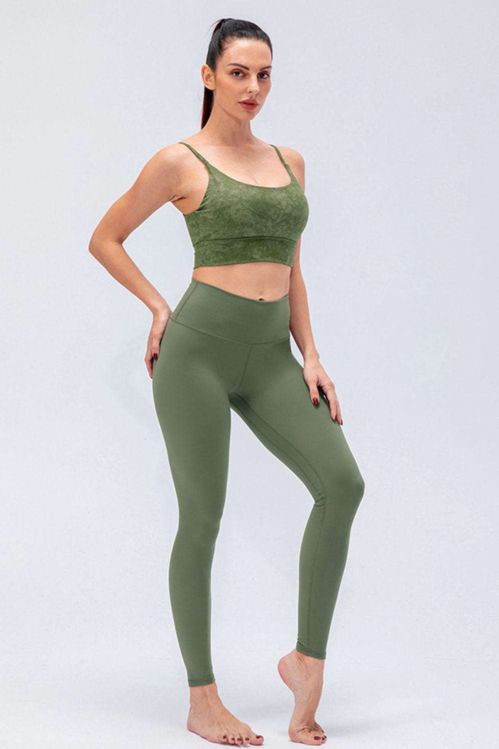 Wide Waistband Slim Fit Active Leggings BLUE ZONE PLANET