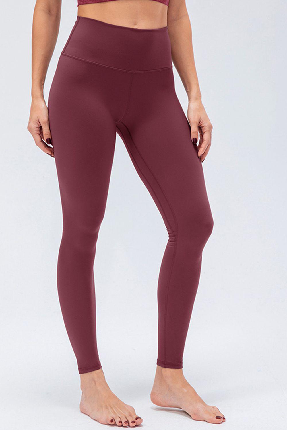 Wide Waistband Slim Fit Active Leggings BLUE ZONE PLANET