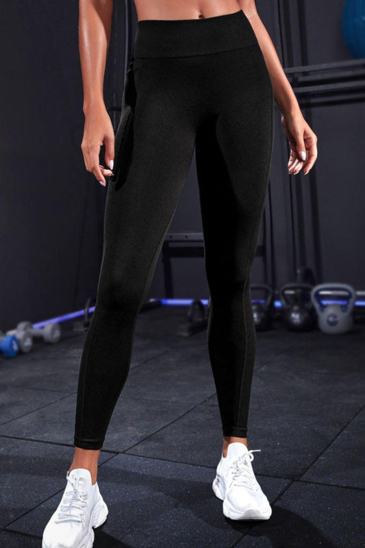 Wide Waistband Sports Leggings BLUE ZONE PLANET