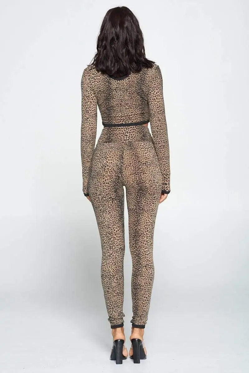 Wild Nature Print Long Sleeve Two Piece Set Blue Zone Planet
