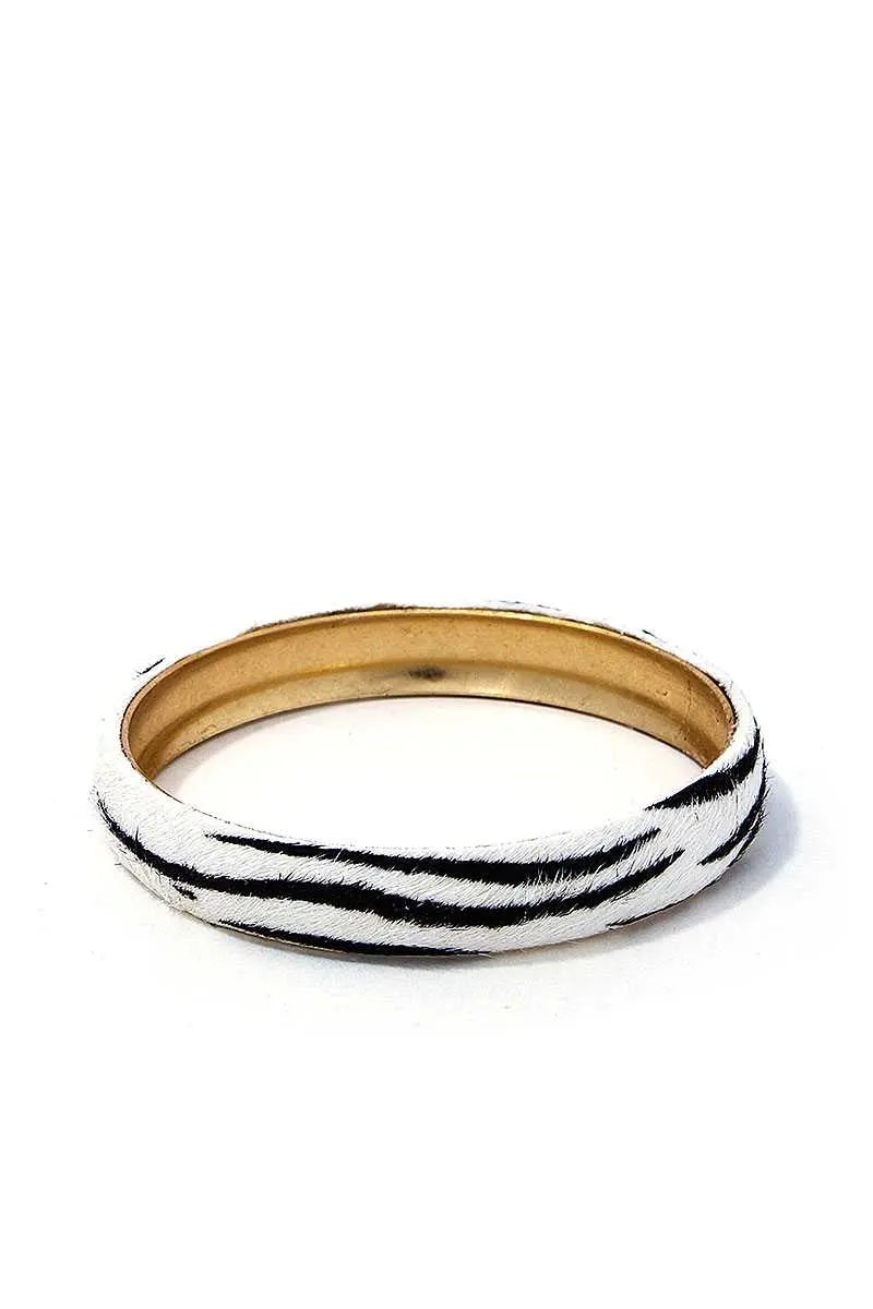 Wild Nature Print Metal Bangle Bracelet Blue Zone Planet
