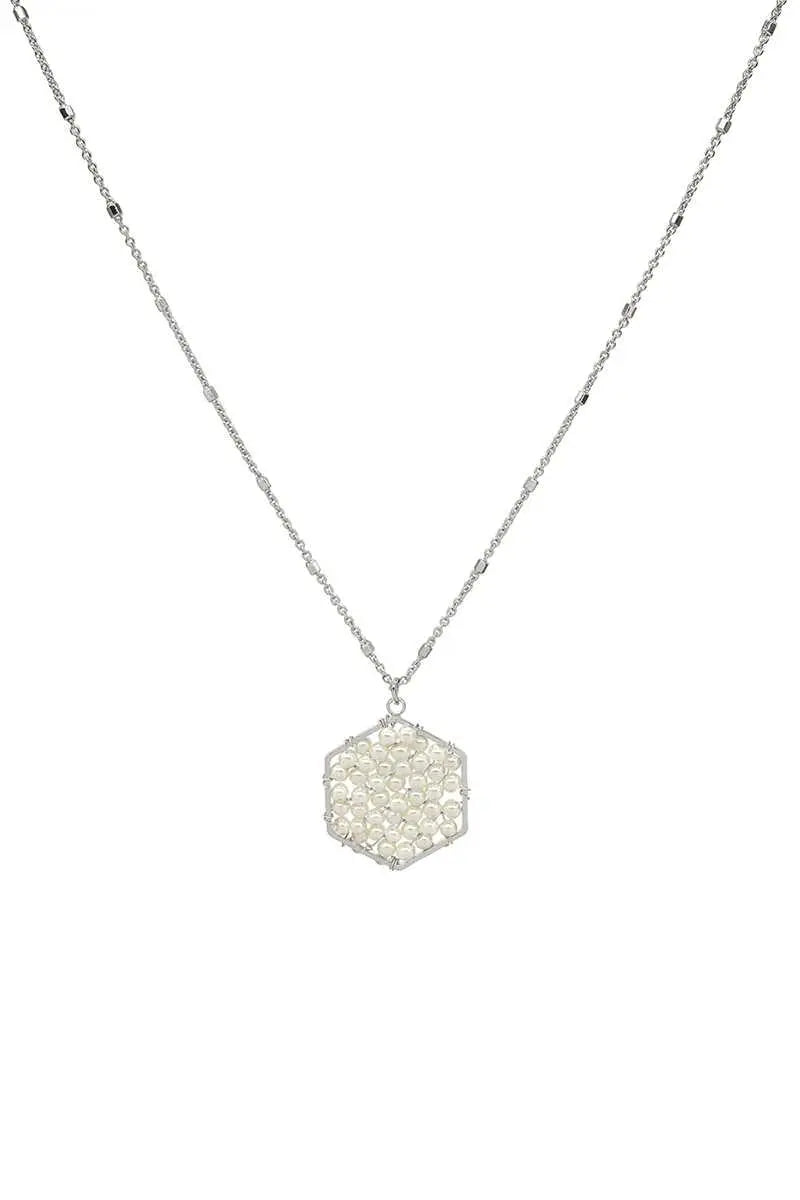 Wish Pearls Hexagon Necklace Blue Zone Planet