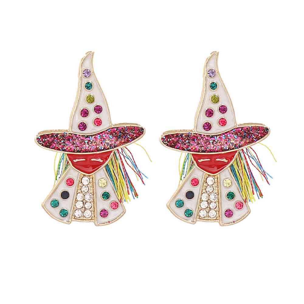 Witch Rhinestone Alloy Earrings BLUE ZONE PLANET