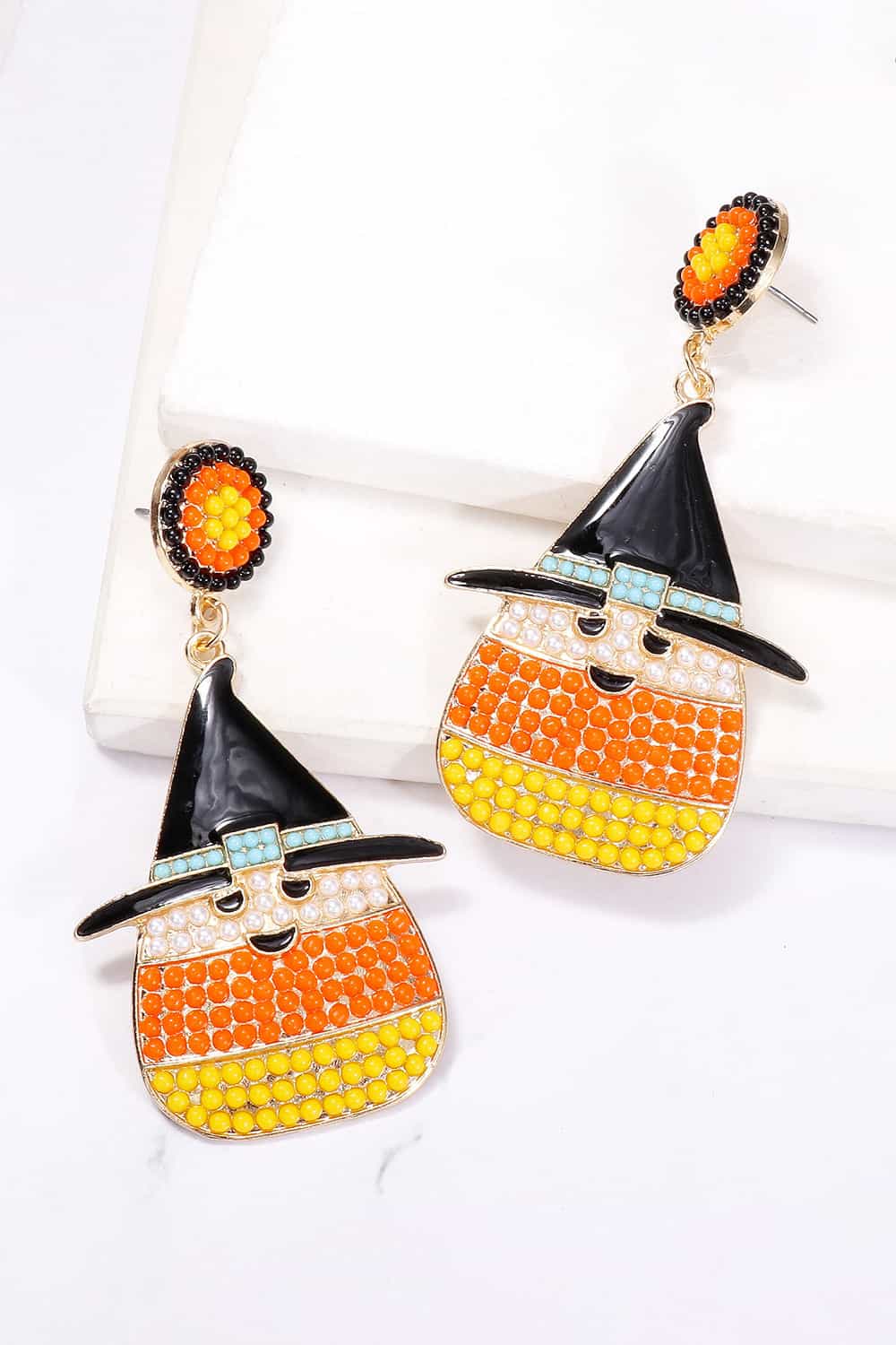 Witch's Hat Shape Synthetic Pearl Dangle Earrings BLUE ZONE PLANET
