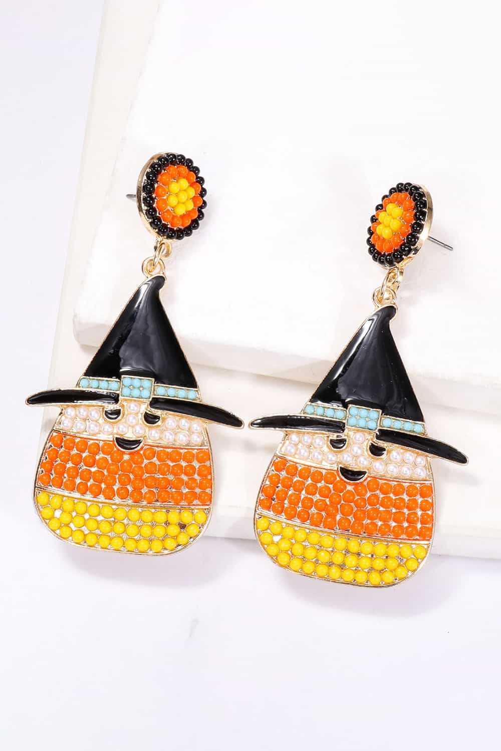 Witch's Hat Shape Synthetic Pearl Dangle Earrings BLUE ZONE PLANET