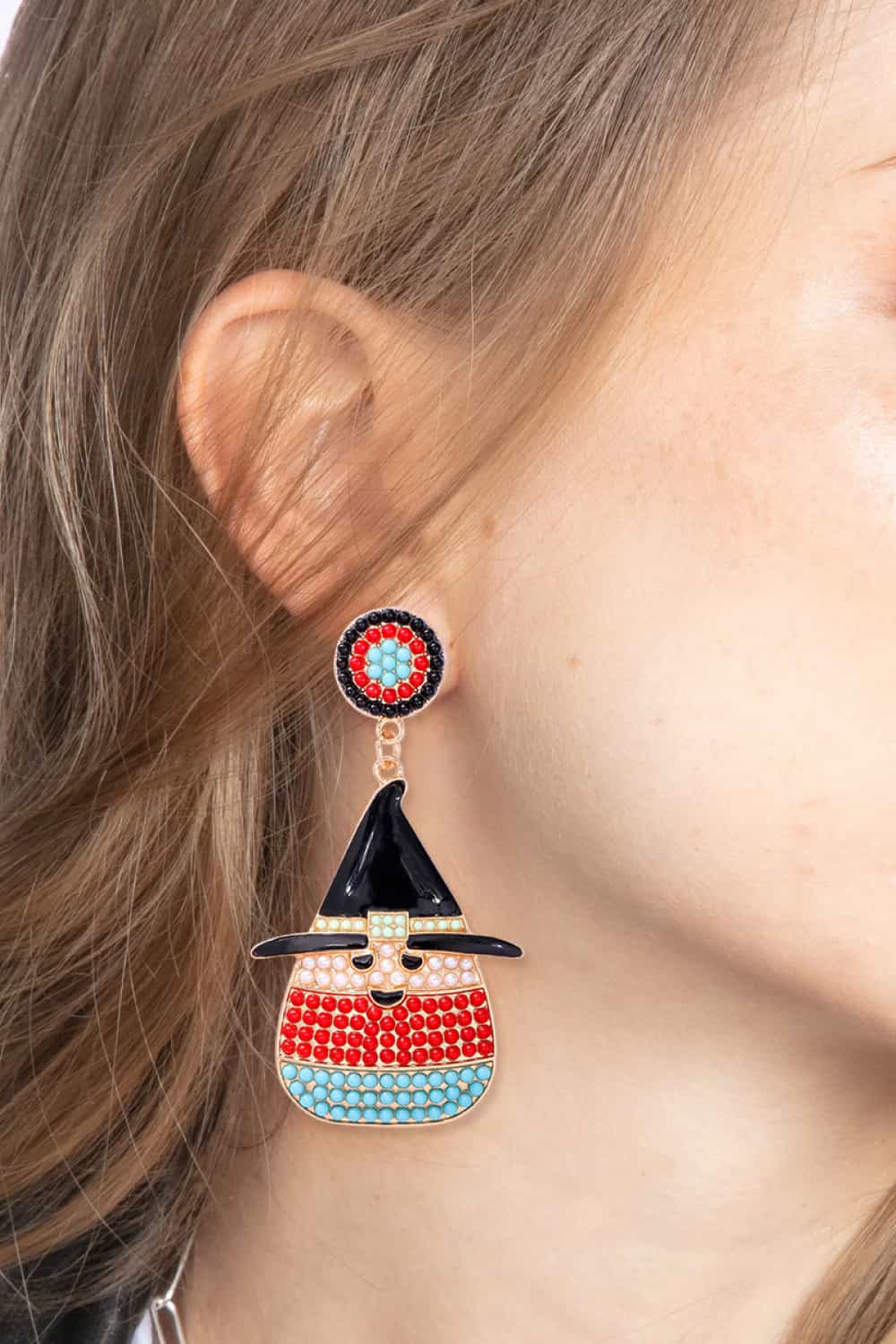 Witch's Hat Shape Synthetic Pearl Dangle Earrings BLUE ZONE PLANET