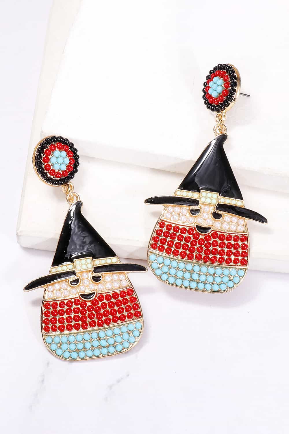 Witch's Hat Shape Synthetic Pearl Dangle Earrings BLUE ZONE PLANET