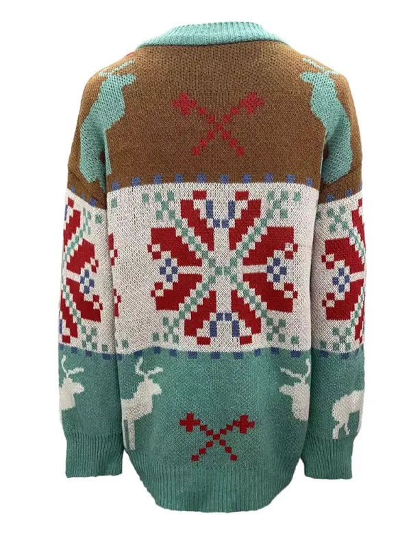 Women's Christmas Casual Christmas Sweater Cardigan Jacket kakaclo