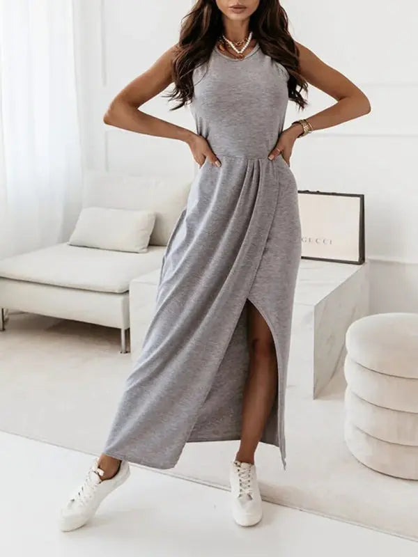 Women's Tank Top Sleeveless Long Slit Dress BLUE ZONE PLANET
