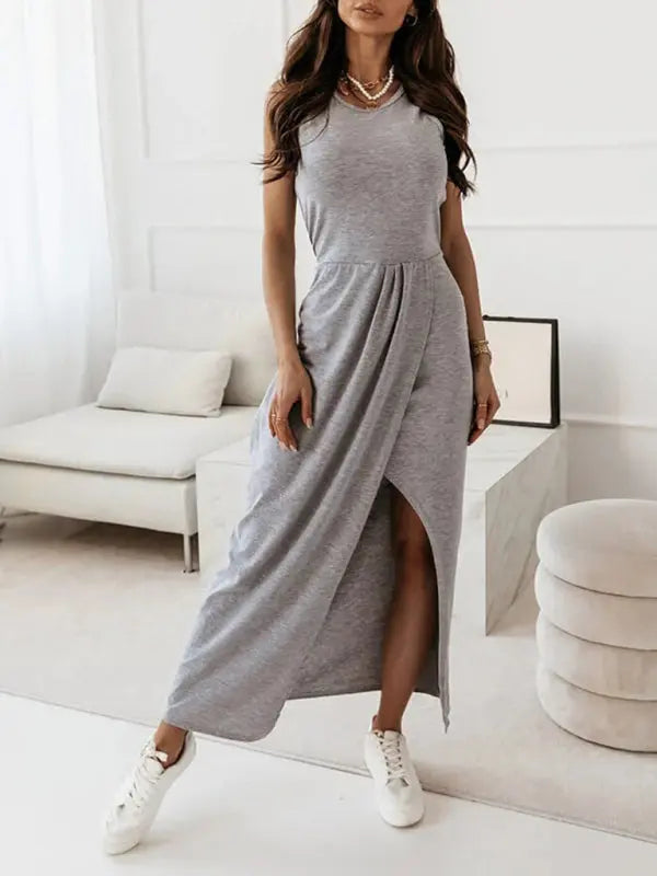 Women's Tank Top Sleeveless Long Slit Dress BLUE ZONE PLANET