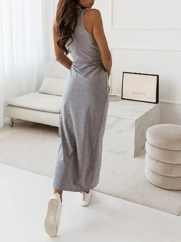 Women's Tank Top Sleeveless Long Slit Dress BLUE ZONE PLANET