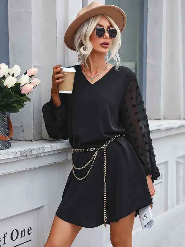 Women's fashion long-sleeved loose dresses kakaclo