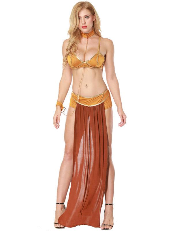 Women's Halloween Dance Queen Dress Long Skirt Costume BLUE ZONE PLANET