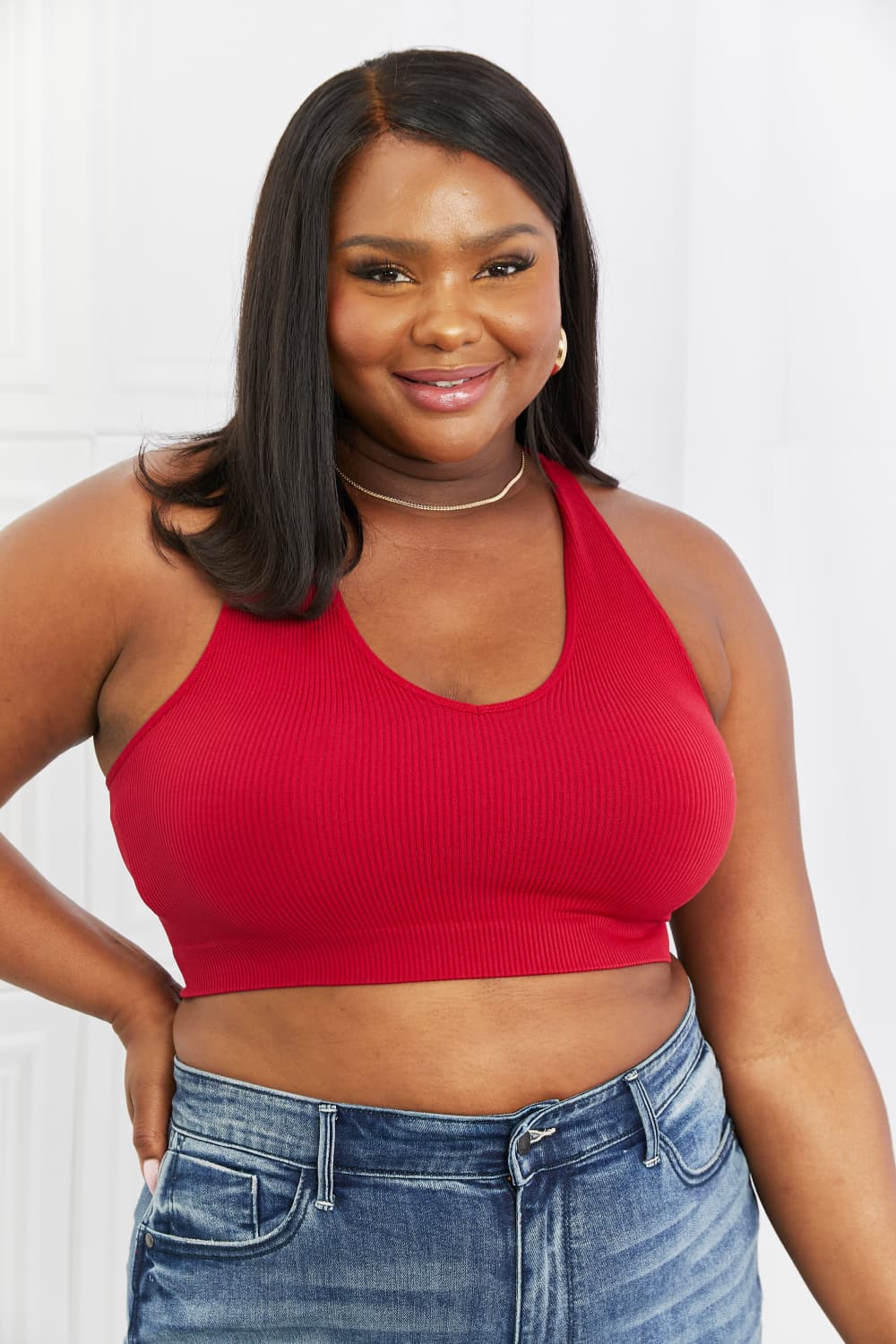 Zenana Adore Me Full Size Racerback Crop Top BLUE ZONE PLANET