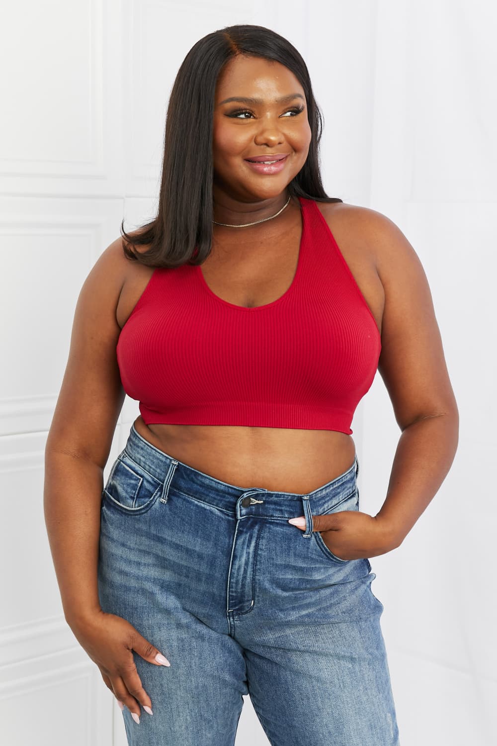 Plus Size Racer Back Blue Bralette