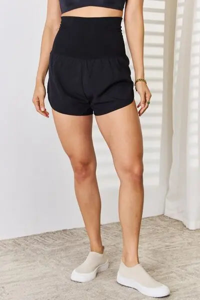 Zenana Full Size High Waist Tummy Control Shorts BLUE ZONE PLANET