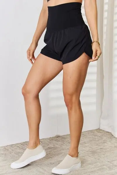 Zenana Full Size High Waist Tummy Control Shorts BLUE ZONE PLANET