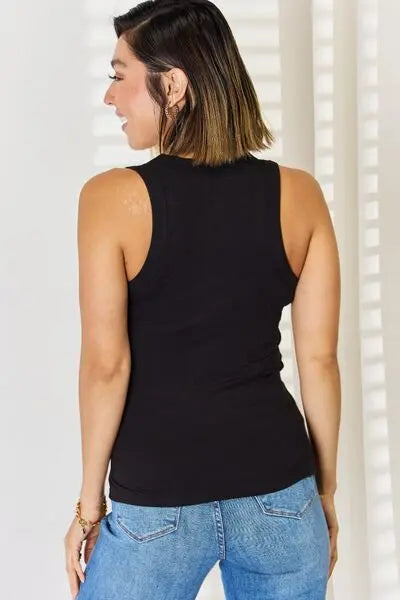 Zenana Ribbed Square Neck Racerback Tank BLUE ZONE PLANET