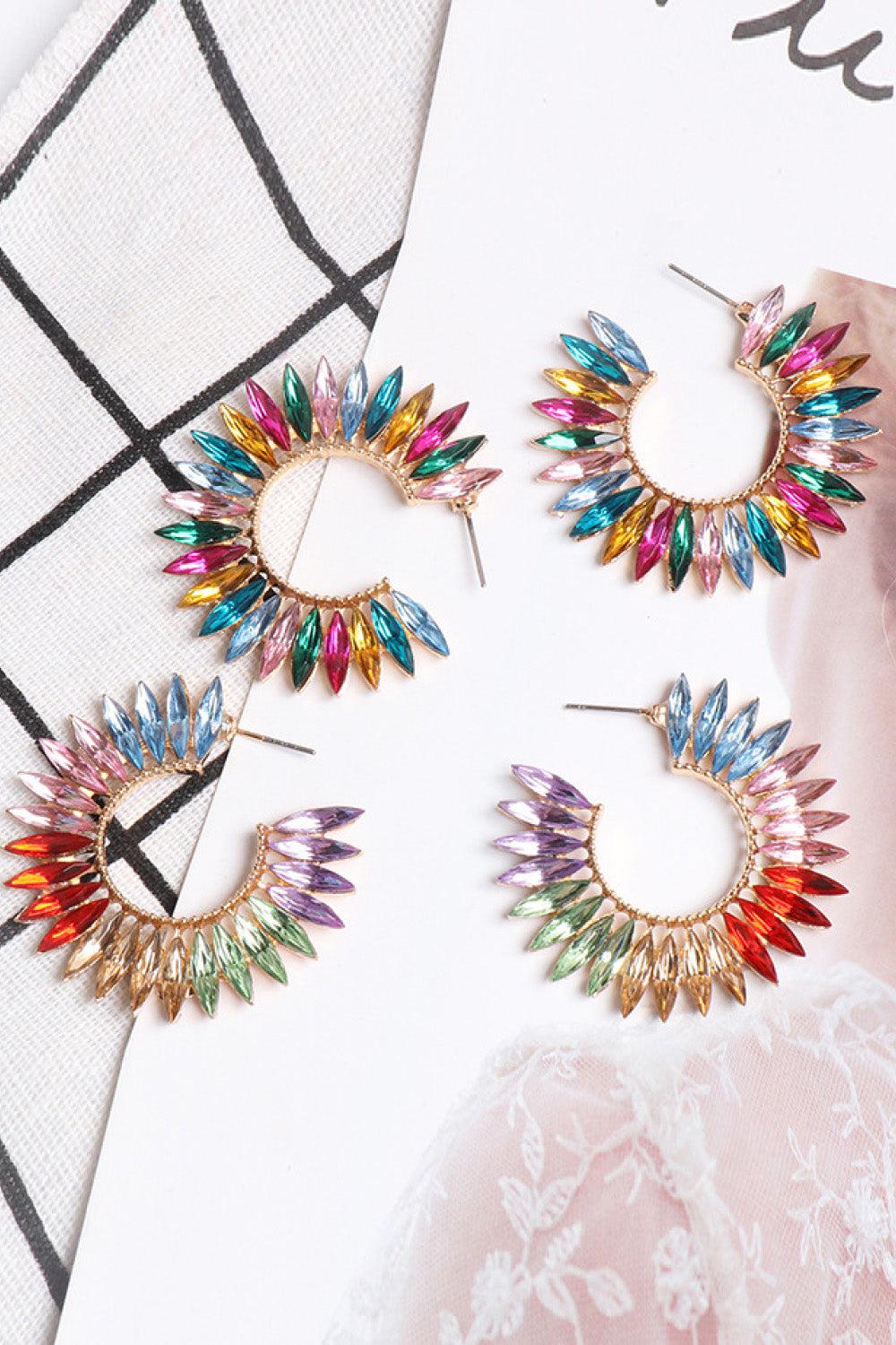 Zinc Alloy Acrylic C-Hoop Earrings BLUE ZONE PLANET