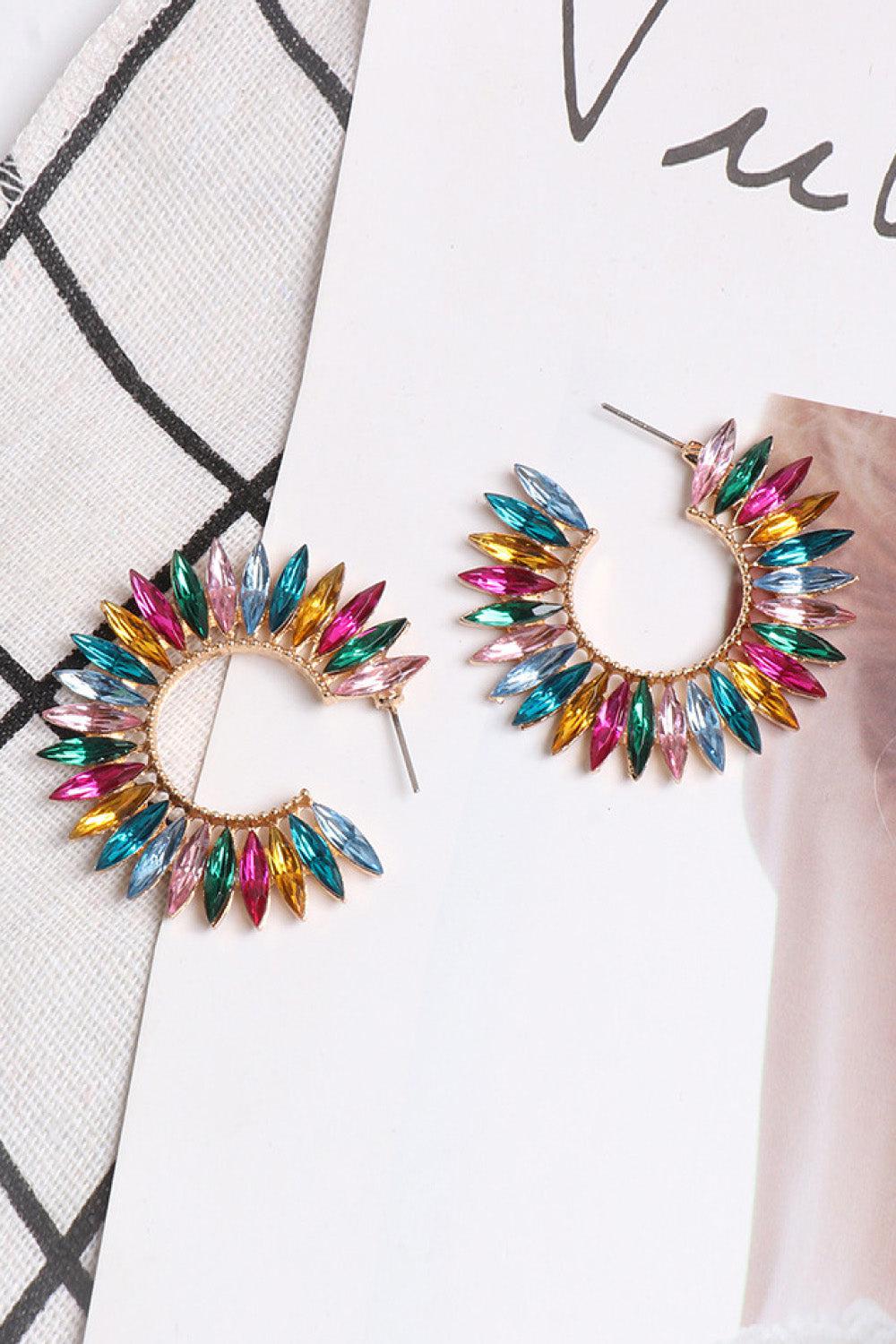 Zinc Alloy Acrylic C-Hoop Earrings BLUE ZONE PLANET