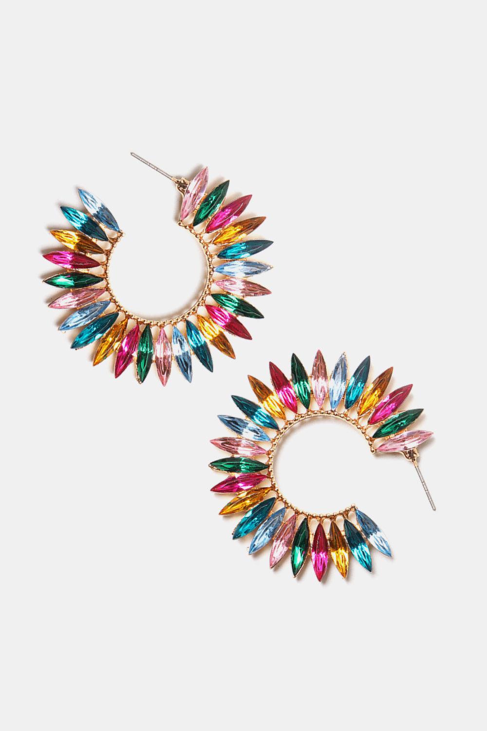 Zinc Alloy Acrylic C-Hoop Earrings BLUE ZONE PLANET