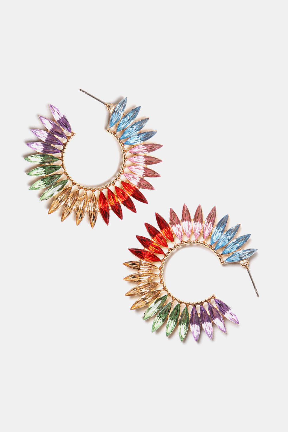 Zinc Alloy Acrylic C-Hoop Earrings BLUE ZONE PLANET