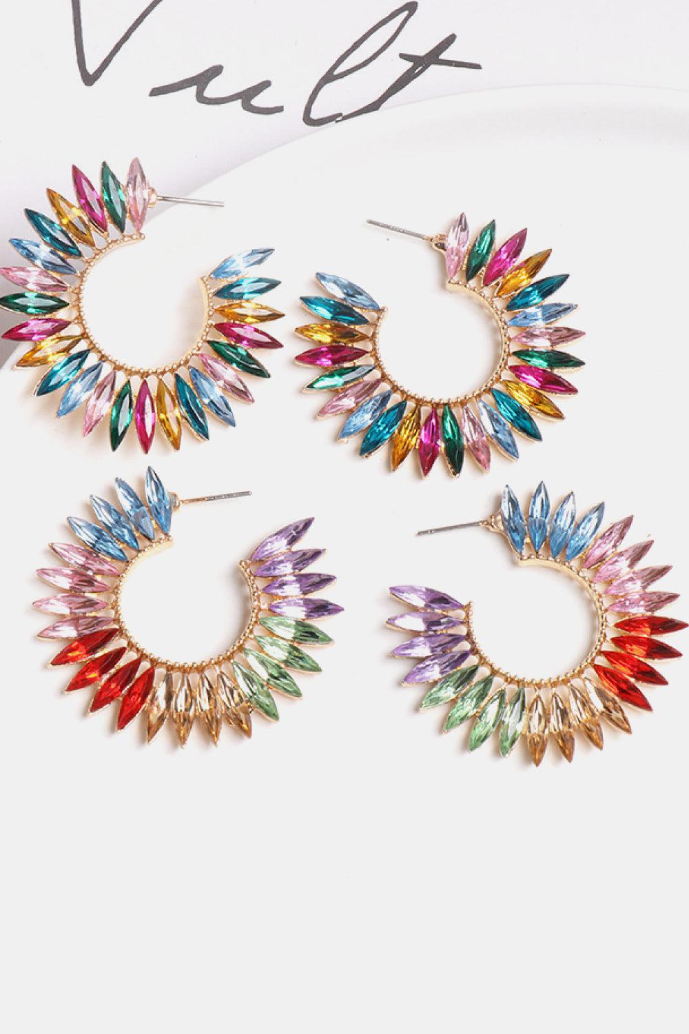 Zinc Alloy Acrylic C-Hoop Earrings BLUE ZONE PLANET