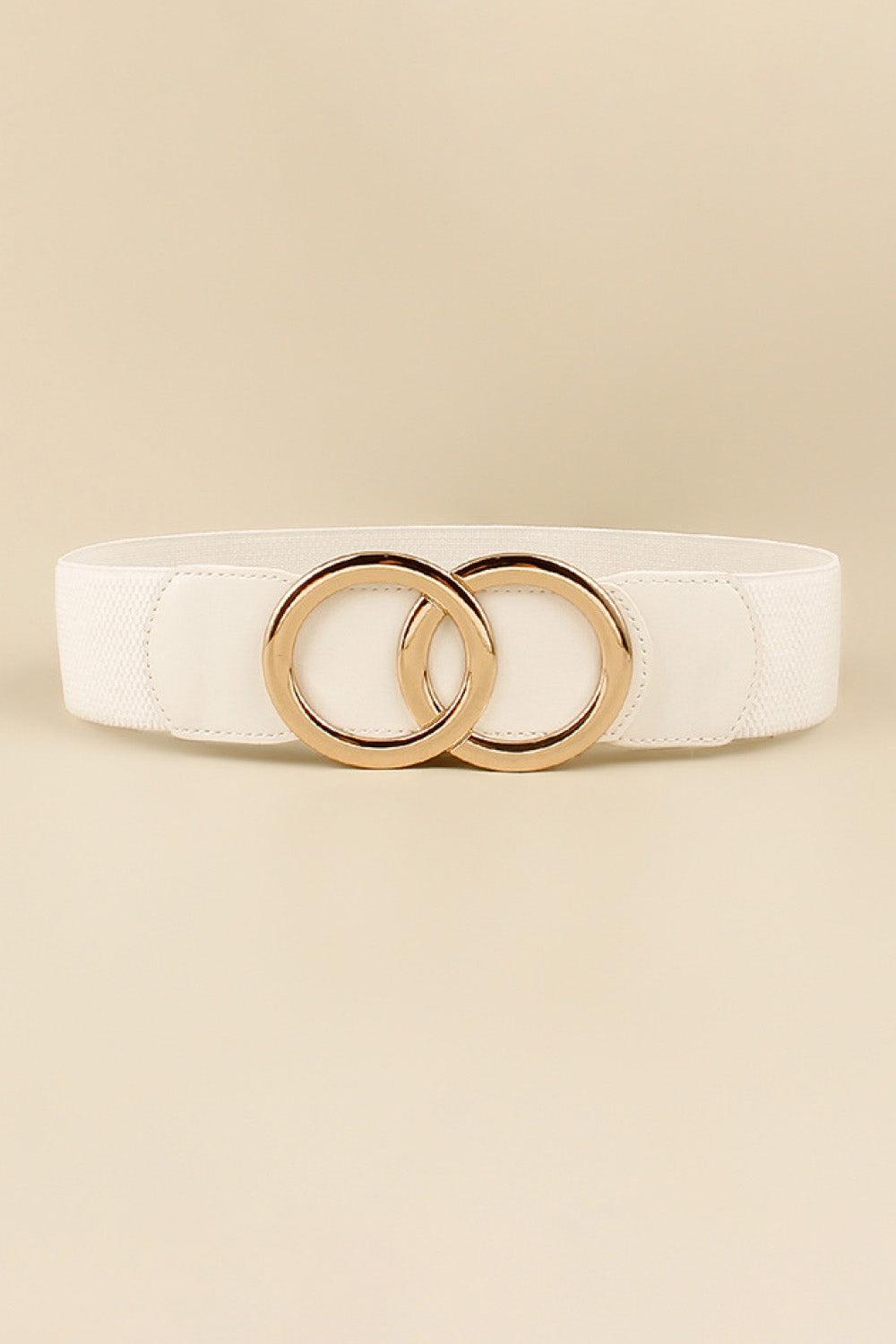 Zinc Alloy Buckle Elastic PU Belt BLUE ZONE PLANET