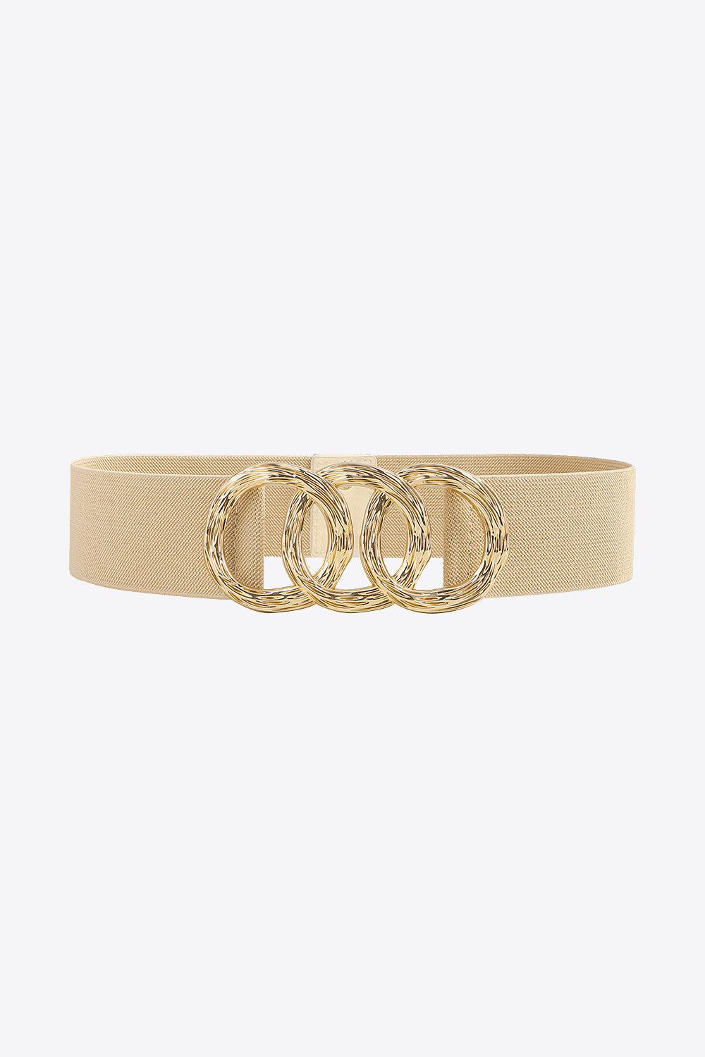 Zinc Alloy Buckle Elastic Wide Belt BLUE ZONE PLANET