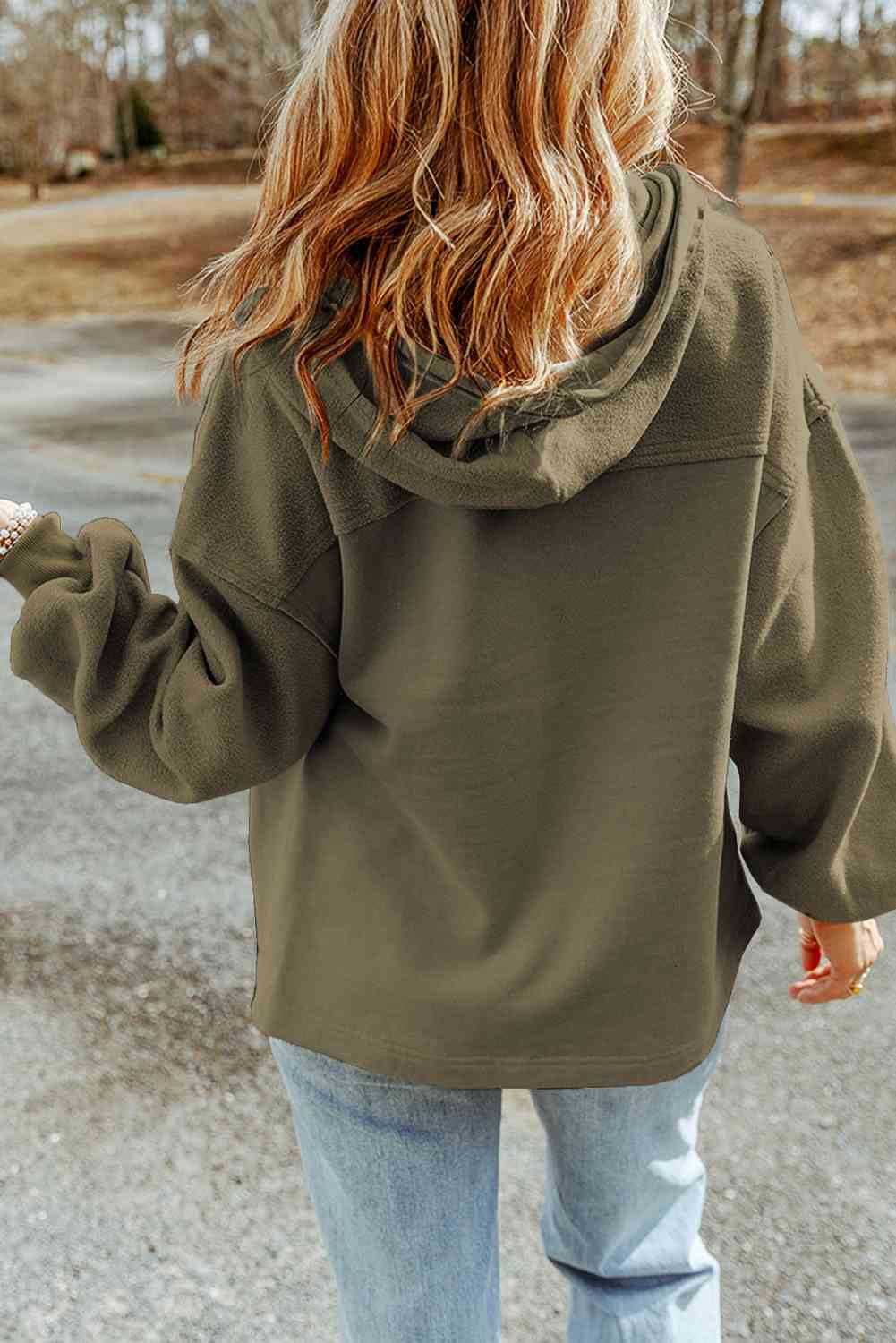 Zip-Up Drawstring Hooded Jacket BLUE ZONE PLANET