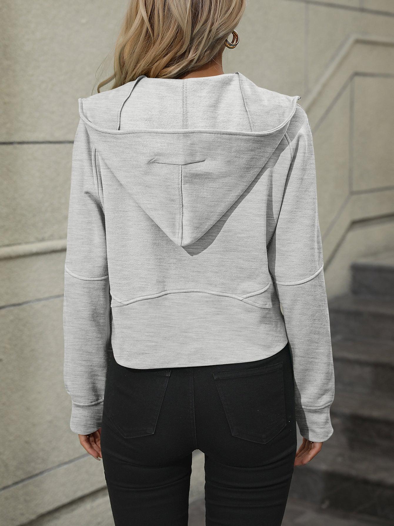 Zip-Up Raglan Sleeve Hoodie with Pocket BLUE ZONE PLANET