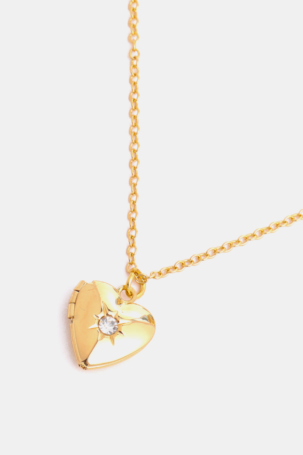 Zircon Heart Shape 14K Gold-Plated Pendant Necklace BLUE ZONE PLANET