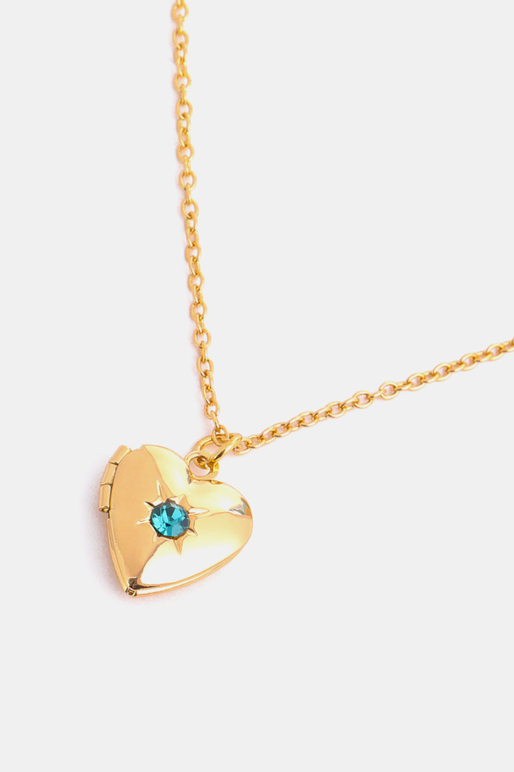 Zircon Heart Shape 14K Gold-Plated Pendant Necklace BLUE ZONE PLANET