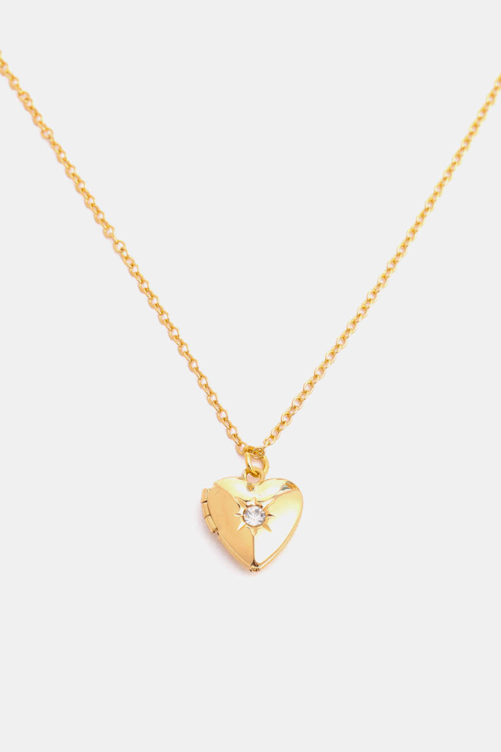 Zircon Heart Shape 14K Gold-Plated Pendant Necklace BLUE ZONE PLANET