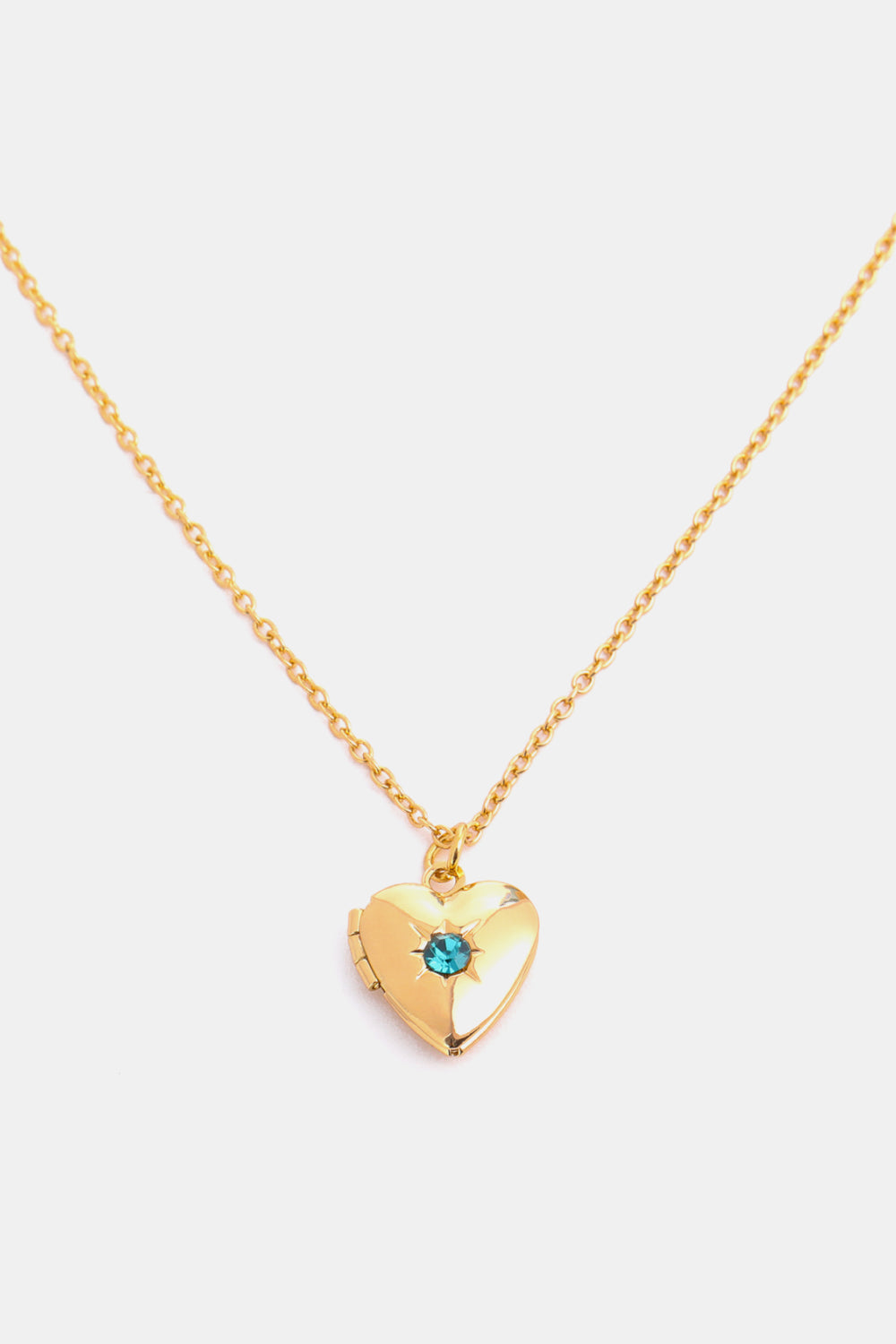 Zircon Heart Shape 14K Gold-Plated Pendant Necklace BLUE ZONE PLANET