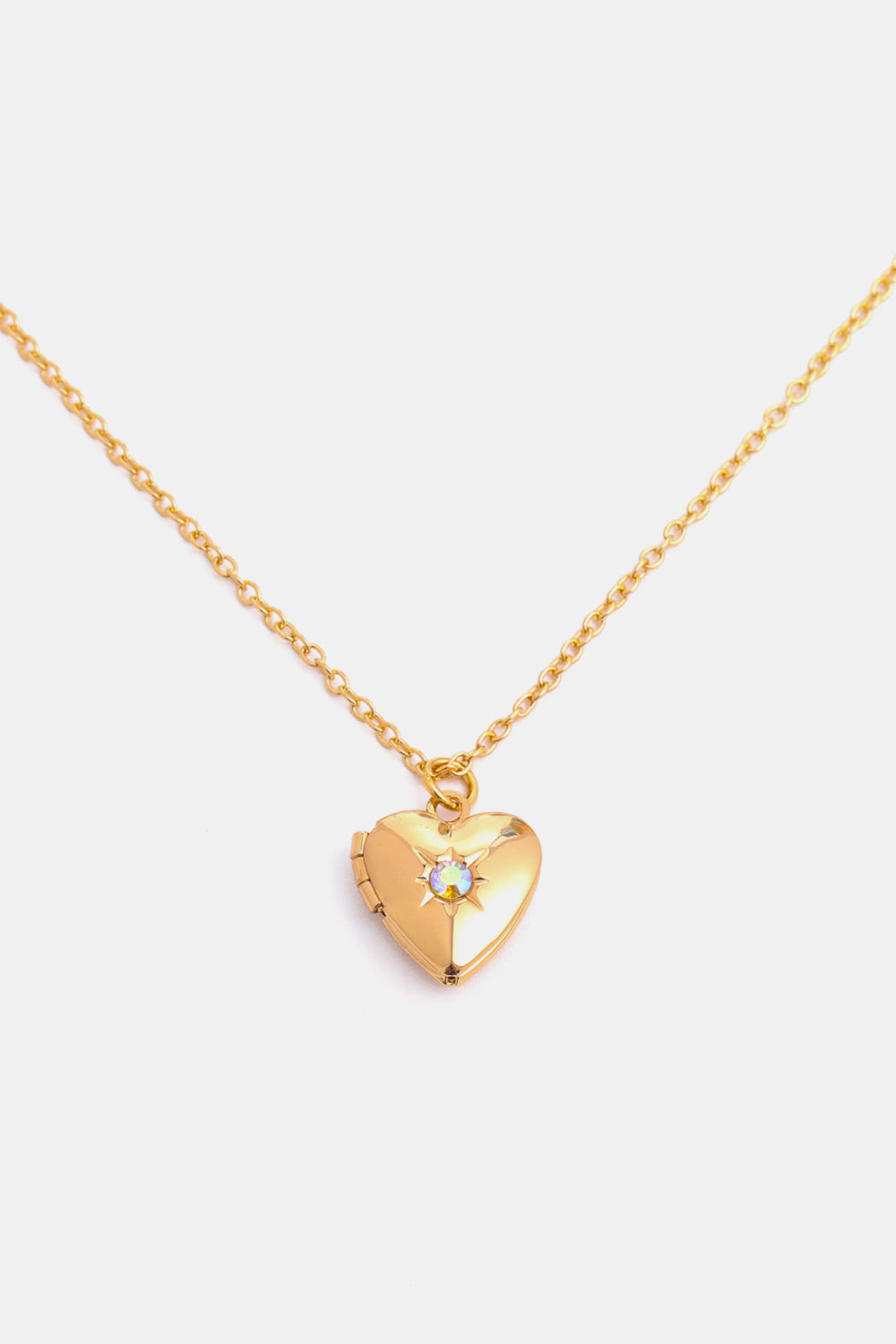 Zircon Heart Shape 14K Gold-Plated Pendant Necklace BLUE ZONE PLANET