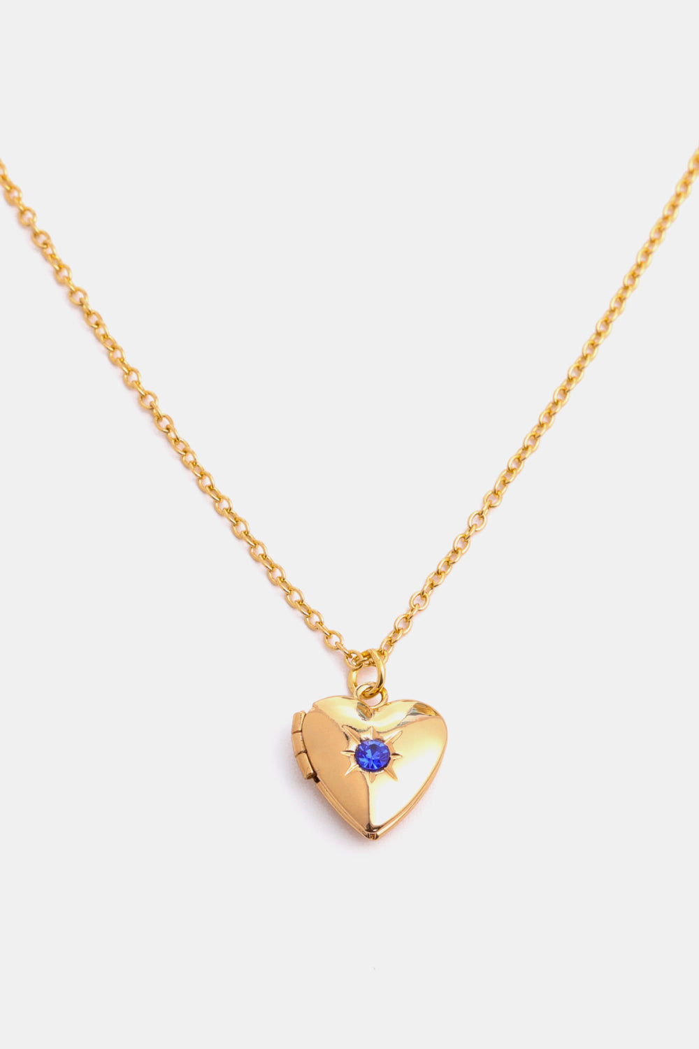 Zircon Heart Shape 14K Gold-Plated Pendant Necklace BLUE ZONE PLANET