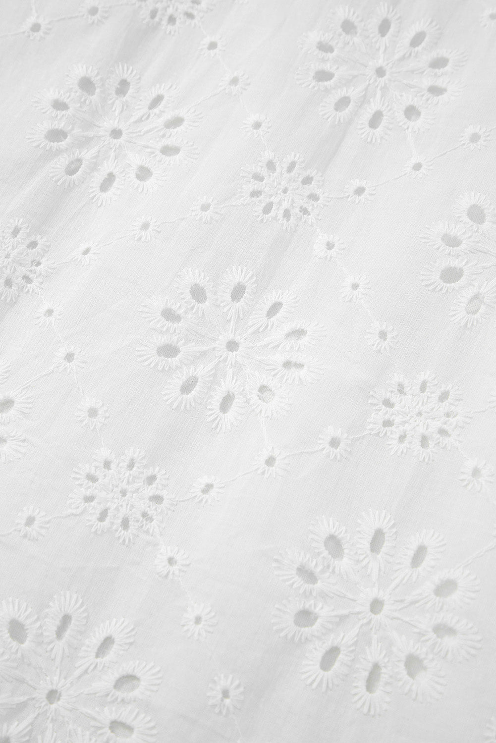 Blue Zone Planet | White Boho Eyelet Pattern Halter Neck Sleeveless Dress Blue Zone Planet