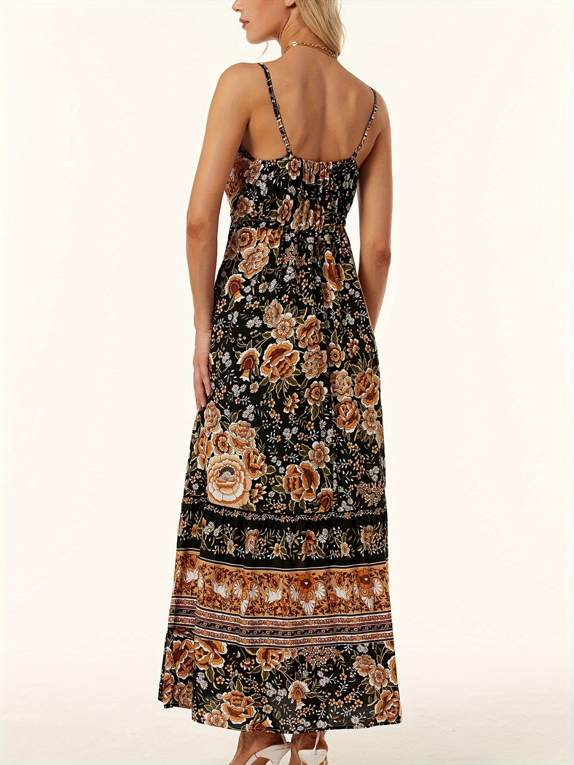 Blue Zone Planet | Printed Scoop Neck Midi Cami Dress BLUE ZONE PLANET