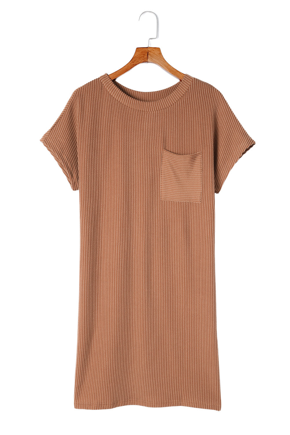 Blue Zone Planet | Striped Ribbed Knit T-shirt Shift Dress Blue Zone Planet