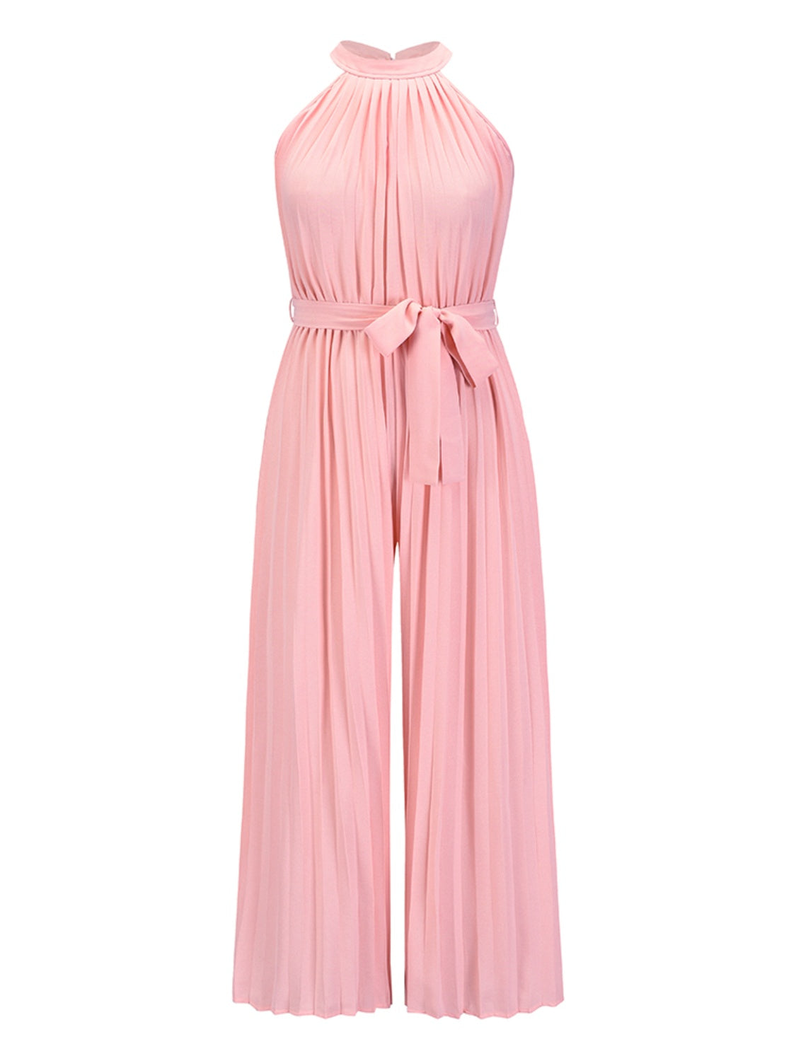 Blue Zone Planet | Cutout Tied Pleated Sleeveless Jumpsuit BLUE ZONE PLANET