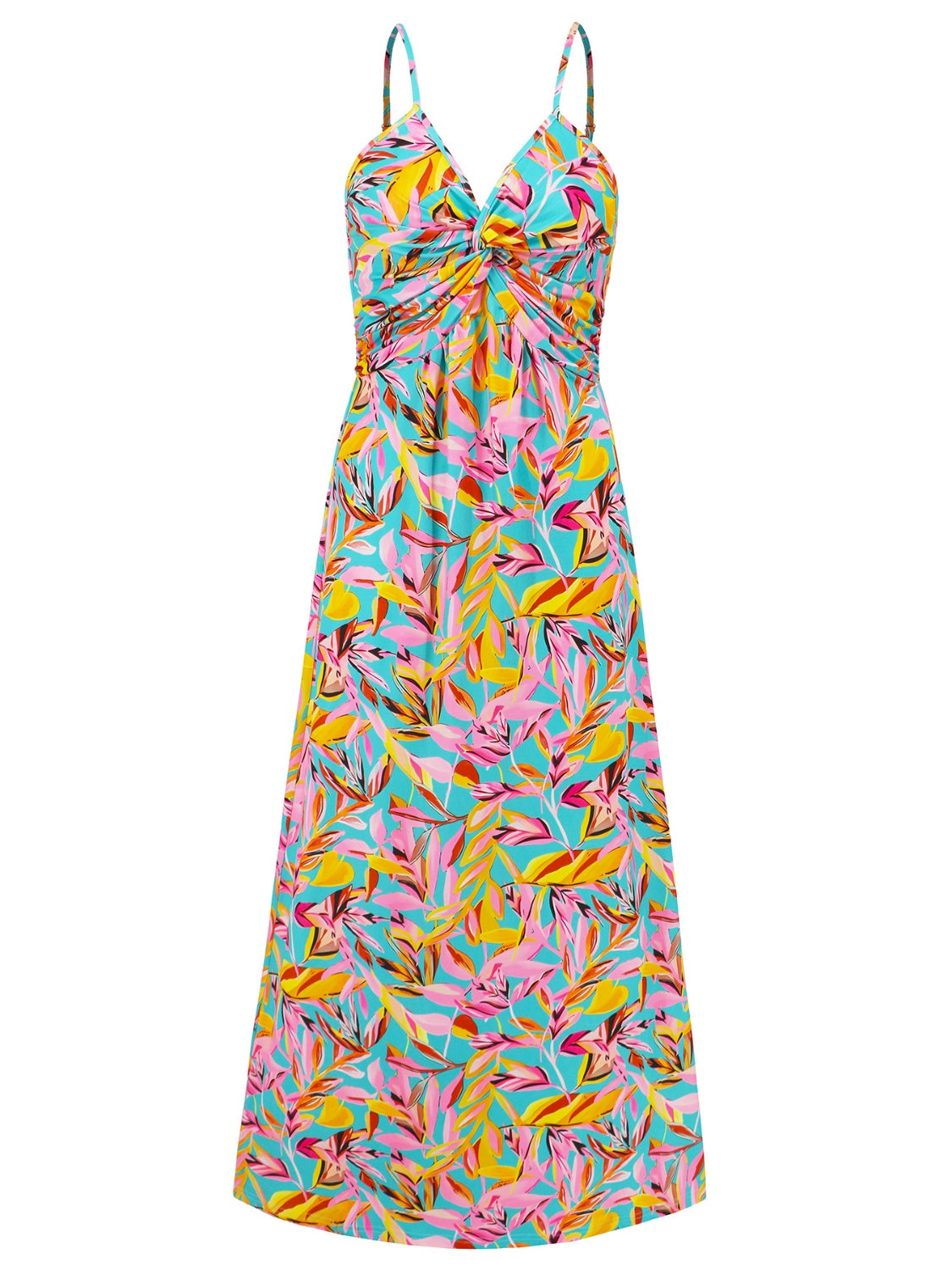 Blue Zone Planet | Twisted Printed V-Neck Cami Dress BLUE ZONE PLANET